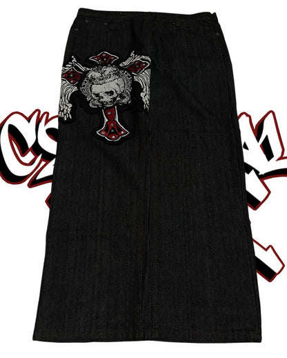 retro y2k gothic lightning graphic jeans wide legs loose loose hip-hop street style men and women fashion clothing