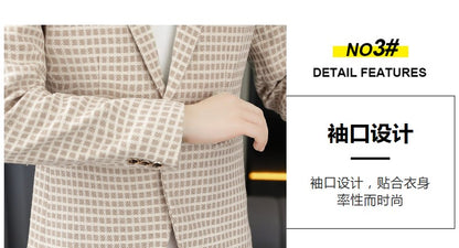 Blazer Men's Fashion Gentleman Business Outdoor Travel Plaid Slim-fit Korean Version of The Trend Handsome Youth Casual Blazer