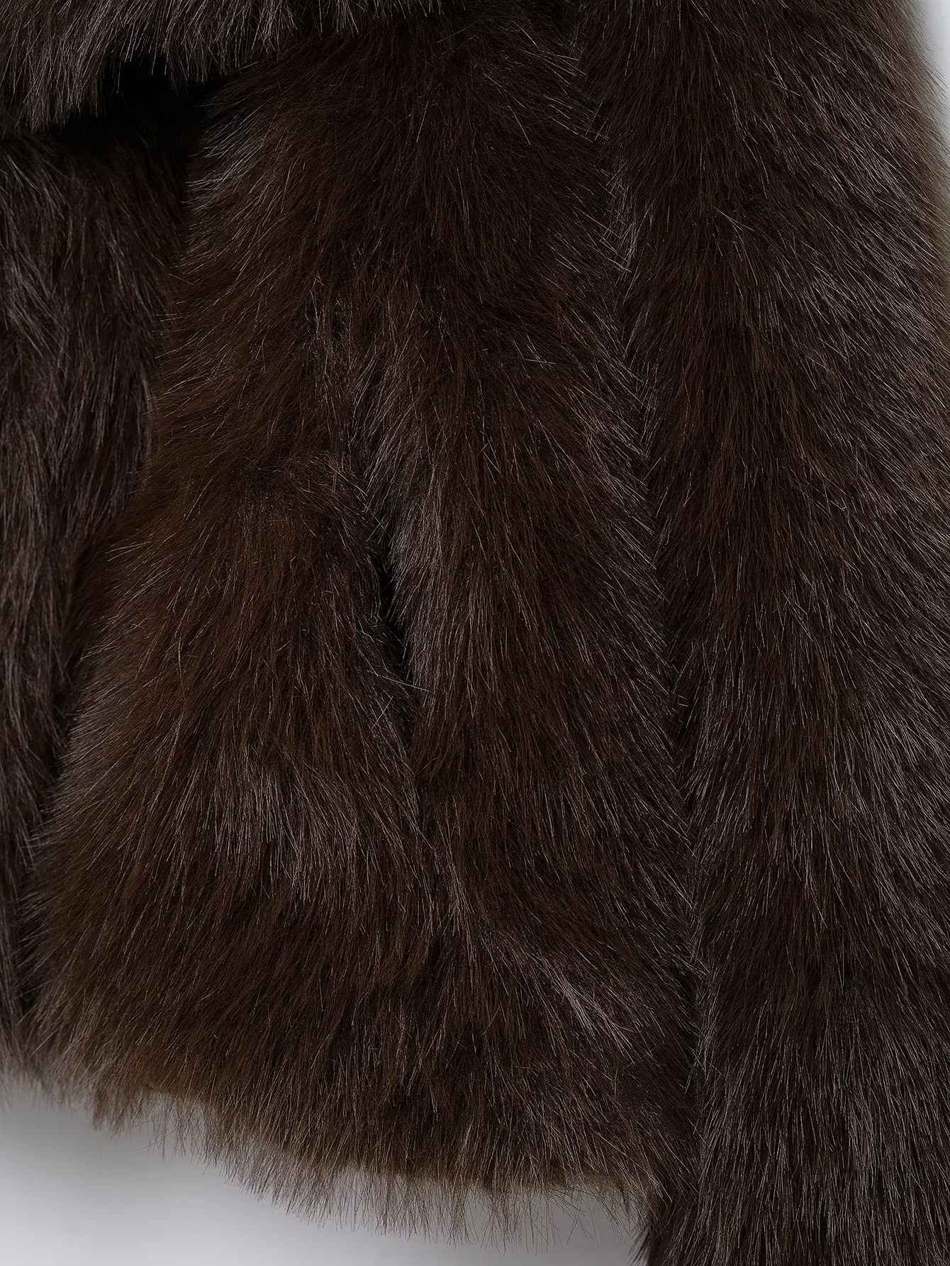 KONDALA 2025 Fall Winter Casual Faux Fur Brown Women Warm Jackets Streetwear Turn Down Collar Christmas Oversized Elegant Coats