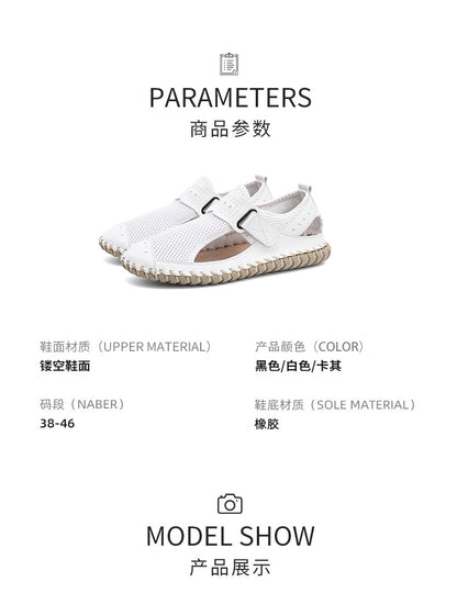 Summer Men Sandals Genuine Leather Mens Casual Shoes Outdoor Men Leather Sandals for Men Beach Shoes Roman mens Shoes