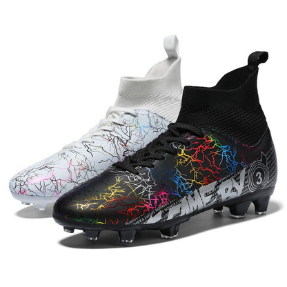 New Football Boots For Man, High Top FG/TF Soccer Shoes High Quality Kids Anti-Slip Grass Training Soccer Cleats Wide Size 31-48
