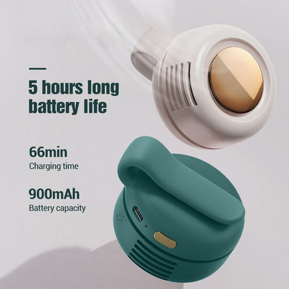 USB Hanging Neck Fan Portable Mute Mini Clip Hanging Waist Electric Fan 900mah Leafless Fan 3 Speeds for Outdoor Camping Fishing