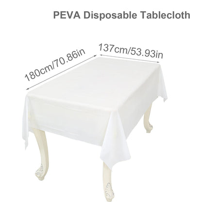 Rectangle PEVA Tablecloth Table Cloth Overlays Wedding Christmas Home Dining Table Decor 2024 Baby Shower Birthday Party Decor