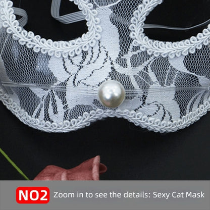 Cat Face Masquerade Mask Black White Lace Costume Accessories Costume Party Accessories Fun Prop Women Lace Mask Cosplay Event