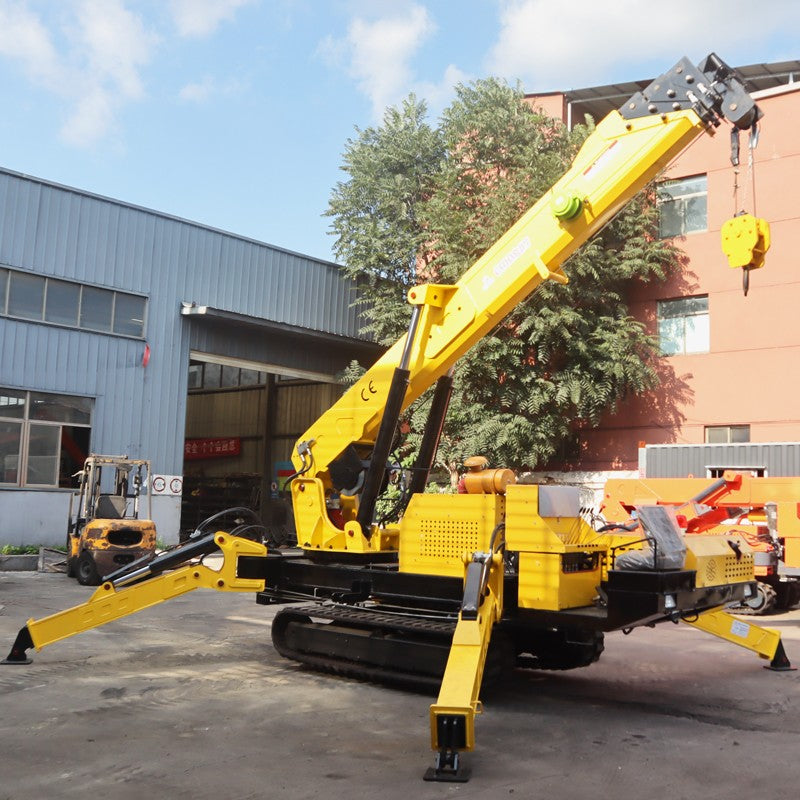 CE EPA Engine 3 Ton Spider Crane Full Hydraulic Telescopic Boom Mini Crawler Mobile 360° Rotating Spider Crane