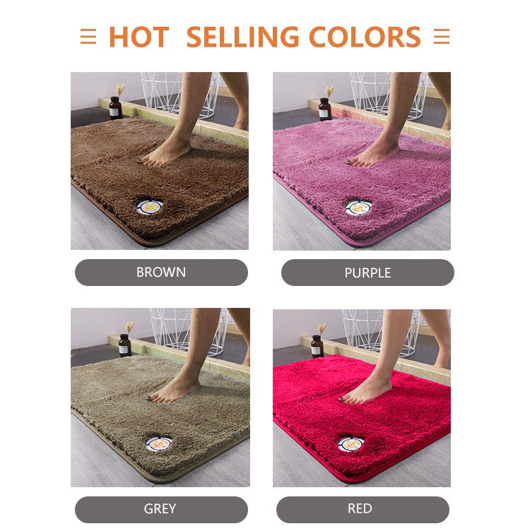 Bathroom Rug Super Absorbent Soft Microfiber Shaggy Bath Mat Non-Slip Machine Washable Bath Rug