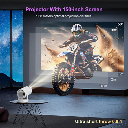 Projetor de Jogos Velec HY300 Pro HiFi 2 EM 1 Chip Profissional Projetor Android Com 2 Controles de Jogo Sem Fio 20000+ Jogos