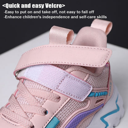 Lovely Girls Pink Sneaker Outdoor Breathable Mesh Flat Sport Shoes Fashion Kids Casual School Walking Shoe  Antislip