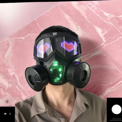 Simulated Anti-virus Led Mask With Bluetooth Programmable Scrolling Text Animation Display Halloween Carnival Party Decorative