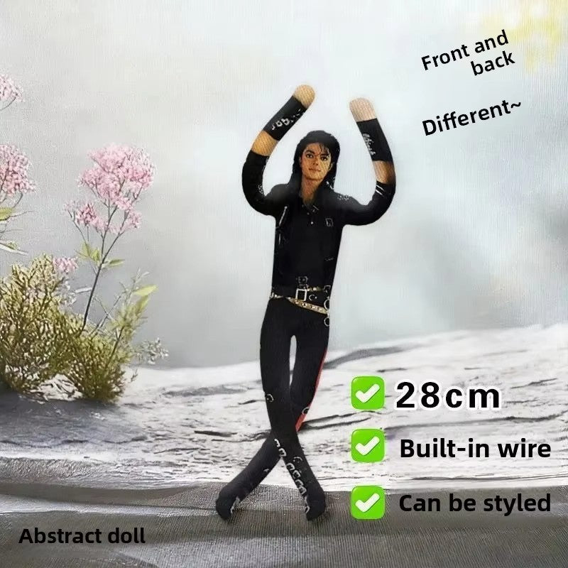 1/2/3pcs Anime Michael Jackson Cosplay Prop Doll Plush Stuffed Figure Dolls Room Decoration Abstract Joint Mobility Props Gift