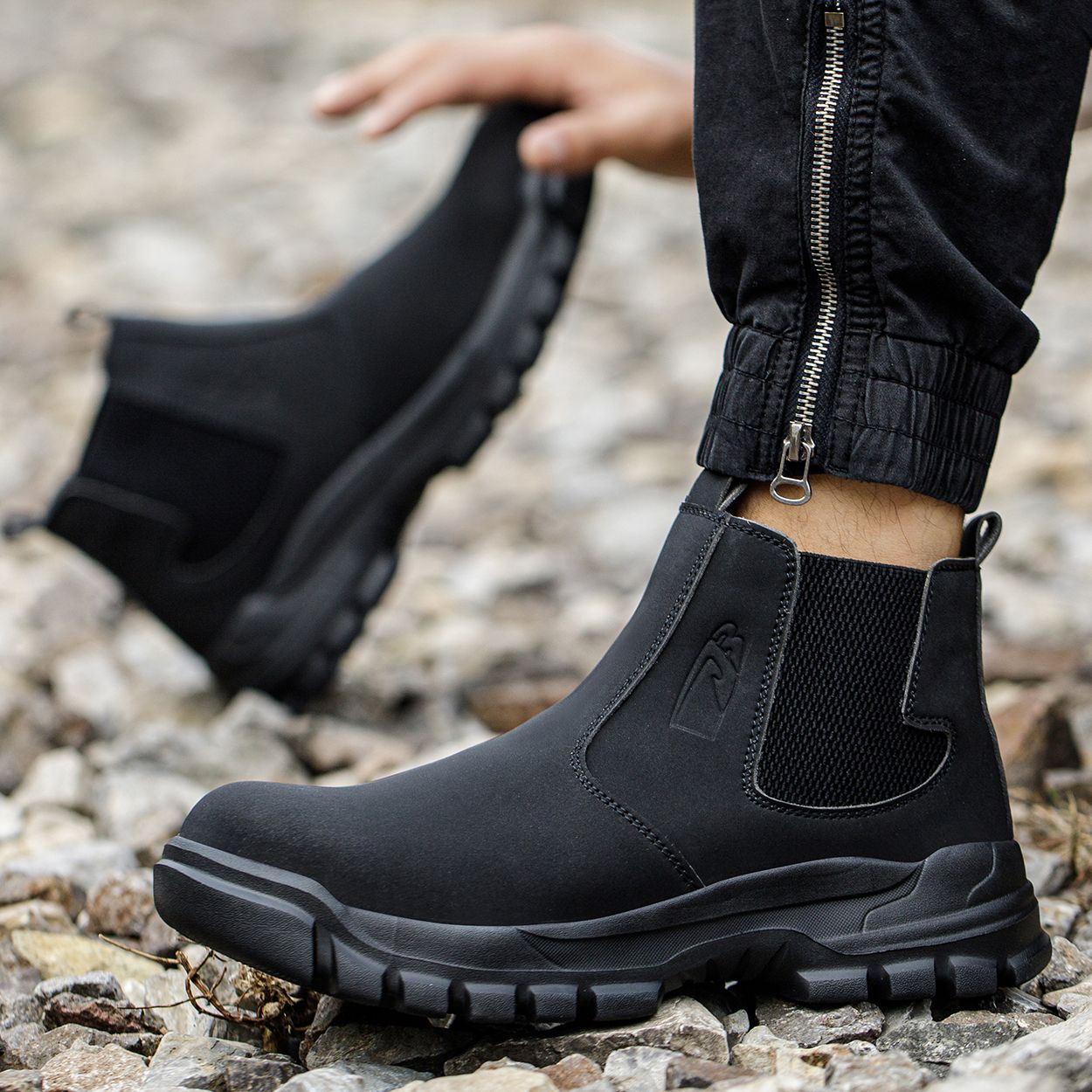 Sapatos de Segurança Impermeáveis Masculinos com Biqueira de Aço Botas de Couro Calçado Masculino Sapatos de Trabalho Indestrutíveis para Construção Marrom