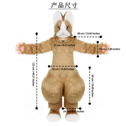 Adult Finished Product Full Set of Realistic Rabbit Fursuit Suit Cartoon Mascot Christmas Fancy Dress Halloween Mascot Costume