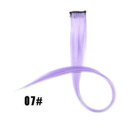Mega Hair Tic Tac Sintético 55 cm Longo Colorido Liso Peças de Cabelo Sintéticas para Uso Diário Festas