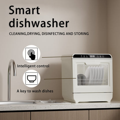 Portable Smart Mini Dishwasher for Home Kitchen Factory Direct Electric UV Drying 6-8 Sets Tableware for Hotels