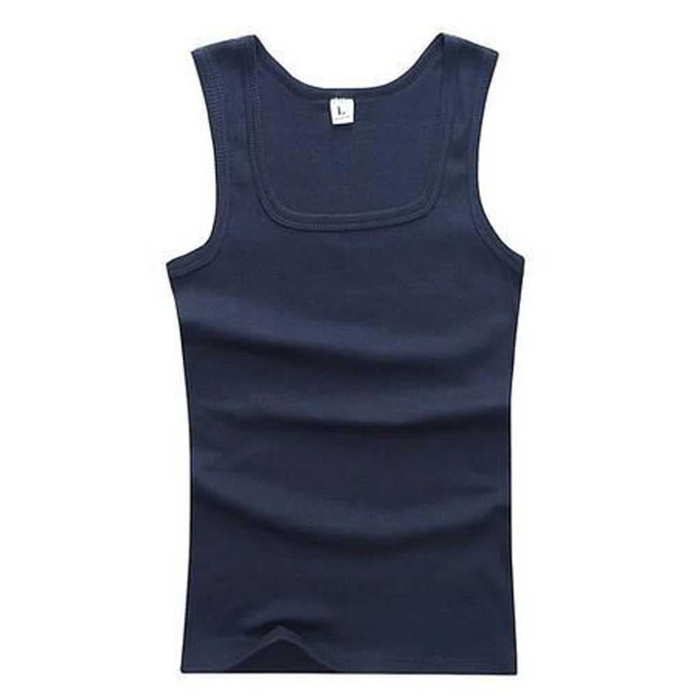 Men Muscle Vests Cotton Underwear Sleeveless Tank Top Solid Muscle Vest Undershirts O-neck Gymclothing Bodybuilding Tank Tops