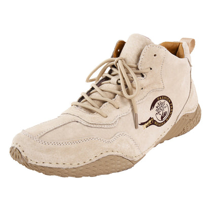 Punk Boots New Fall And Winter Padded Men'S Leather Shoes Korean Fashion Lace Up Sneakers Ankle Mens Dress Shoes Zipper Side