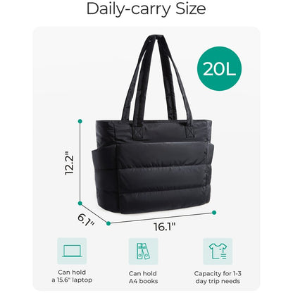 BAGSMART Tote Bag Puffy Padded Women's Bags Leisure Commuting Handbag Large Capacity Mommy Go Out Storage Organizer