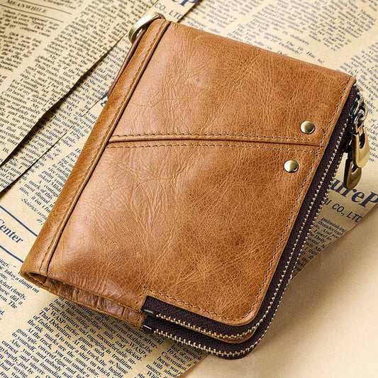 Women's Wallet Fashion Genuine Leather Short Female Purse ID Card Holder Wallets RFID Ladies Clutch With Zipper Coin Purse