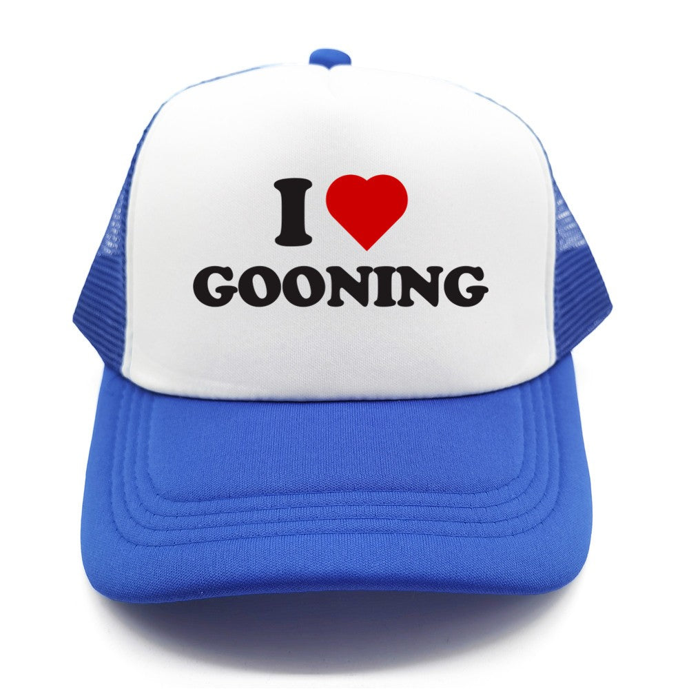 Funny I Love Gooning Baseball Caps Cool Summer Men Mesh Net Hat Humor Trucker Cap Unisex Outdoor Mesh Net Caps MZ-080