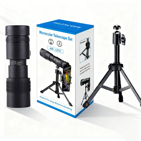 10-30X30 Professional Telescope, Zoomable Mobile Phone Lens Telephoto Telescope with Tripod, Aluminum Alloy Material, Tripod Base, Suitable for Outdoor Travel, Hiking Photography