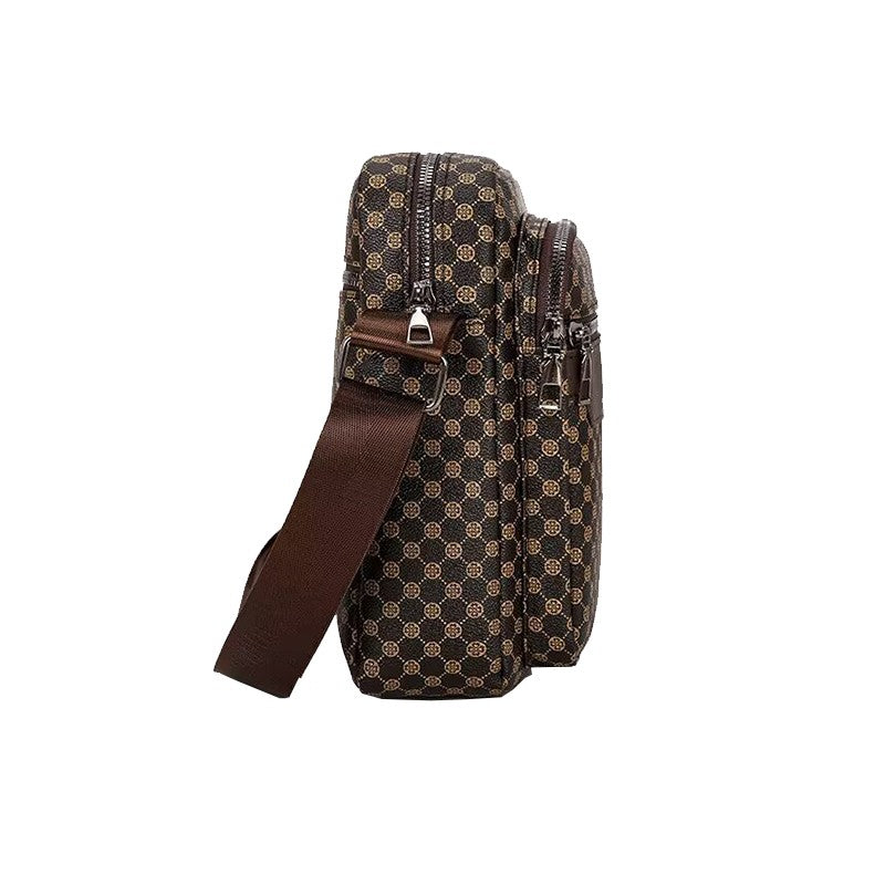 Men's and women's combined color single-shoulder bag, suitable for travel and photography, PU small bag