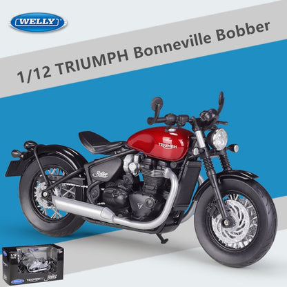 WELLY 1:12 Triumph Bonneville Bobber Miniatura de Liga de Motocicleta de Brinquedo Simulação de Brinquedo de Metal Fundido de Motocicleta para Crianças
