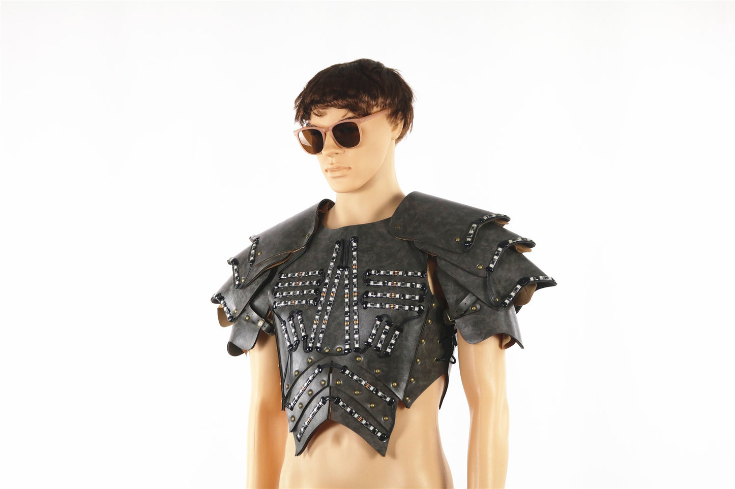 Men's Luminous Clothing Night Show Props Halloween LED Luminous Armor Stage COSPLAY Fluorescent Party Vest