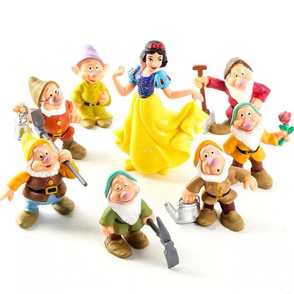 8 Unidades/Conjunto de Bonecos de Princesa Disney Versão Q da Branca de Neve e os Sete Anões, Bonecas de Brinquedo, Presente para Crianças, Decoração de Moda Quente