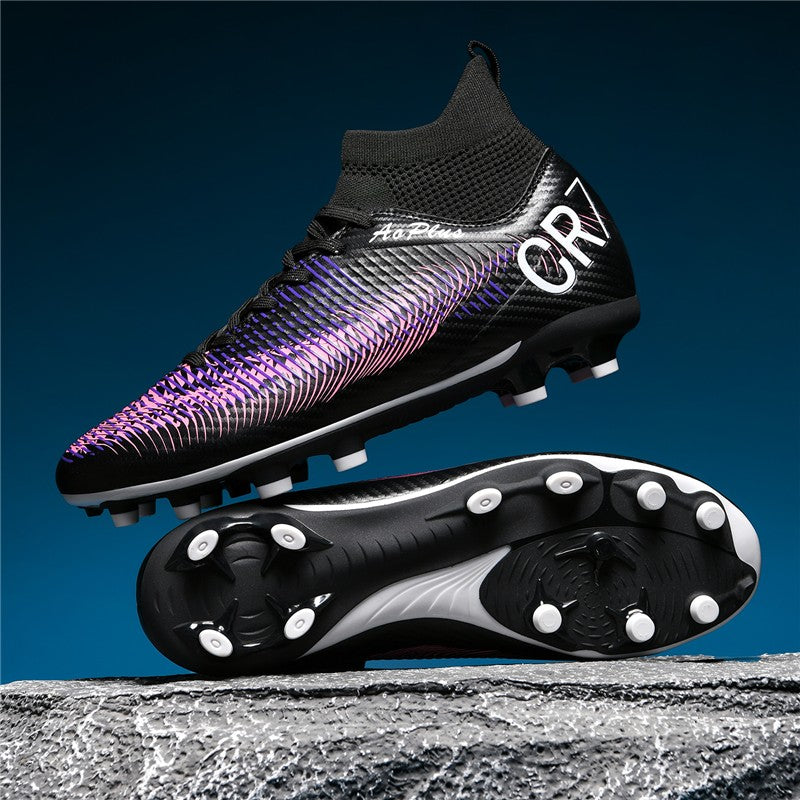 New Men Soccer Shoes Long Spikes Outdoor Sport Training Football Boots Cleats Adult Non Slip Boys Breathable Match Comfortable
