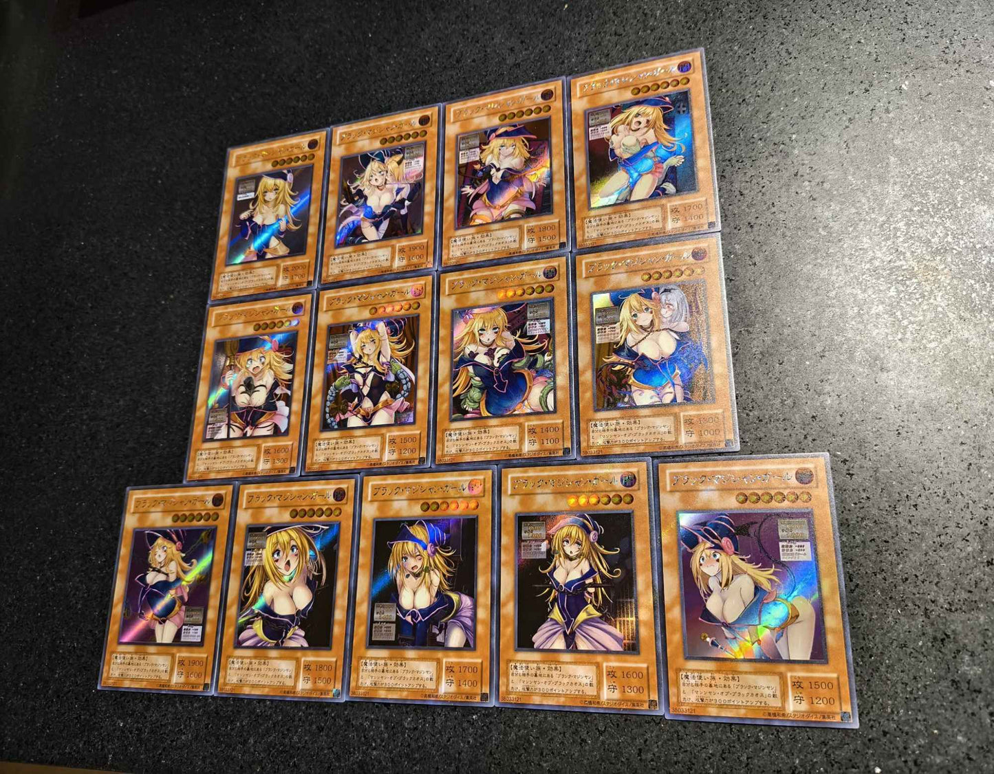 Anime Yu-Gi-Oh Jogo de Batalha ACG DIY Cartas Colecionáveis de Refração Garota Maga Negra Yugi Muto Brinquedos para meninos Presente de Aniversário