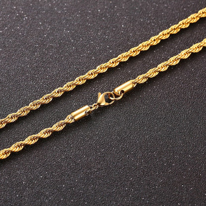Vnox 3D Vertical Bar Necklaces for Men, Layering Stainless Steel Geometric Pendant, Layered Wheat Rope Cuban Chain, Boy Collar