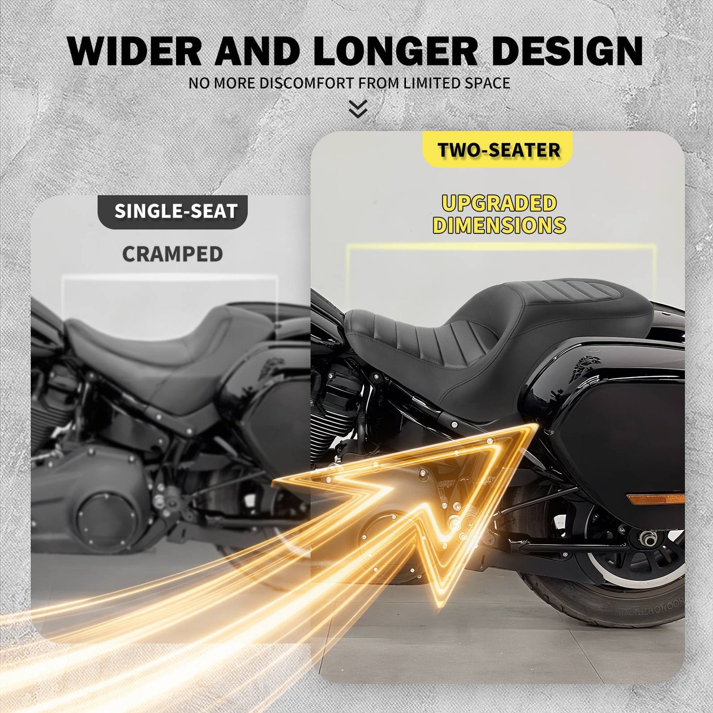 Assento Traseiro Dianteiro para Passageiro de Motocicleta para Harley Softail Sport Glide Low Rider S Low Rider ST 2018-24