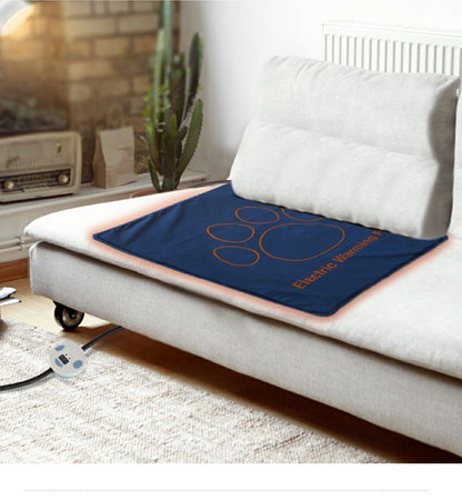 Almofada de aquecimento elétrica para animais de estimação 45×60cm cobertor para cães gatos almofada aquecedora de inverno à prova d'água tapetes para cães com temperatura ajustável Plugue EUA/Reino Unido/UE
