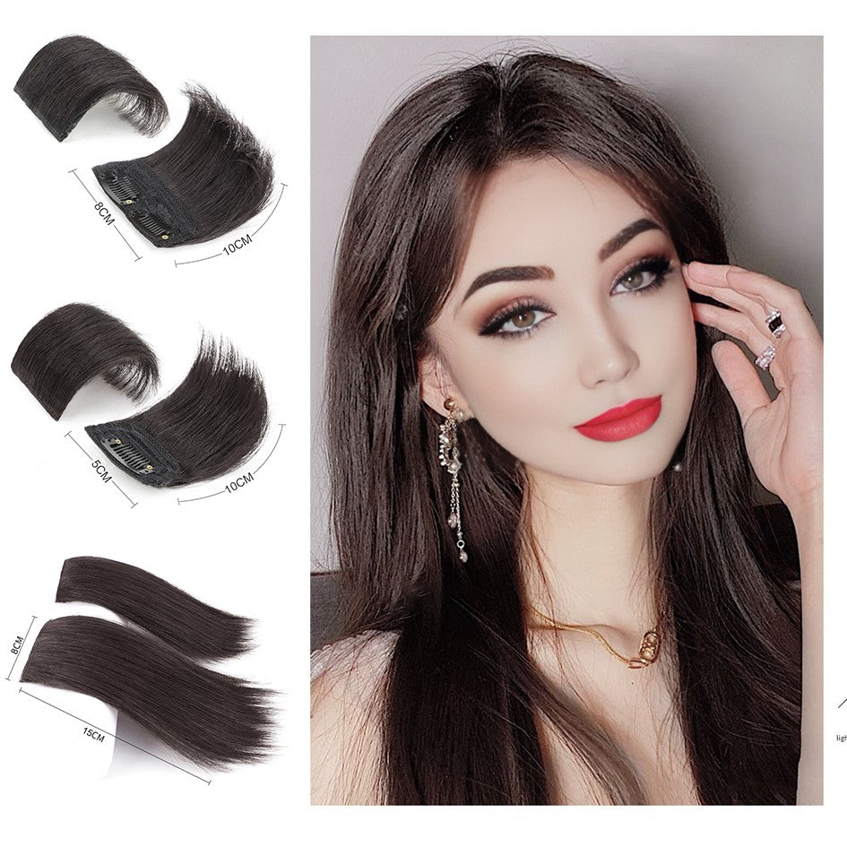 2 peças/conjunto de preenchimento capilar sintético, extensões de cabelo, peça de abertura e de reposição para topo, artefato de reposição