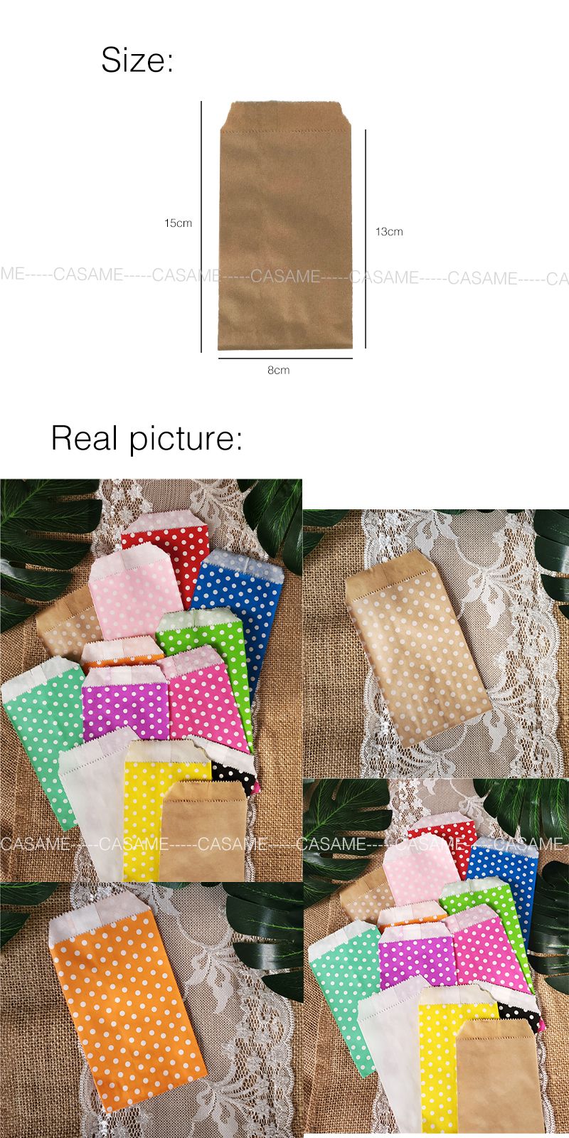 10/25/50 Pcs Small Sack Pouch Mini Dot Kraft Paper Bags Wedding Party Invitation Greeting Cards Paper Gift Bag Birthday