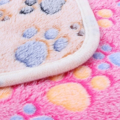 Cobertores para cães Gatos Cobertor de estimação de lã macia e fofa Quente Design de estampa fofa Patinha de cachorro gatinho Pequeno