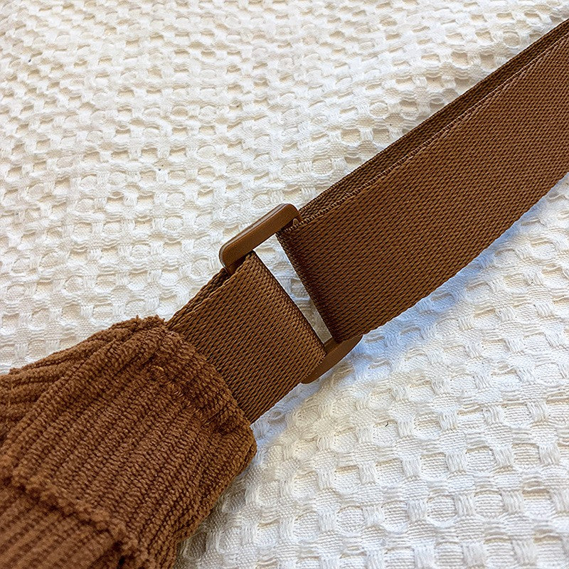 Solid Color Corduroy Women's Hobos Shoulder Bag Retro Casual Female Crossbody Bags Ladies Daily Travel Handbags Messenger Bag