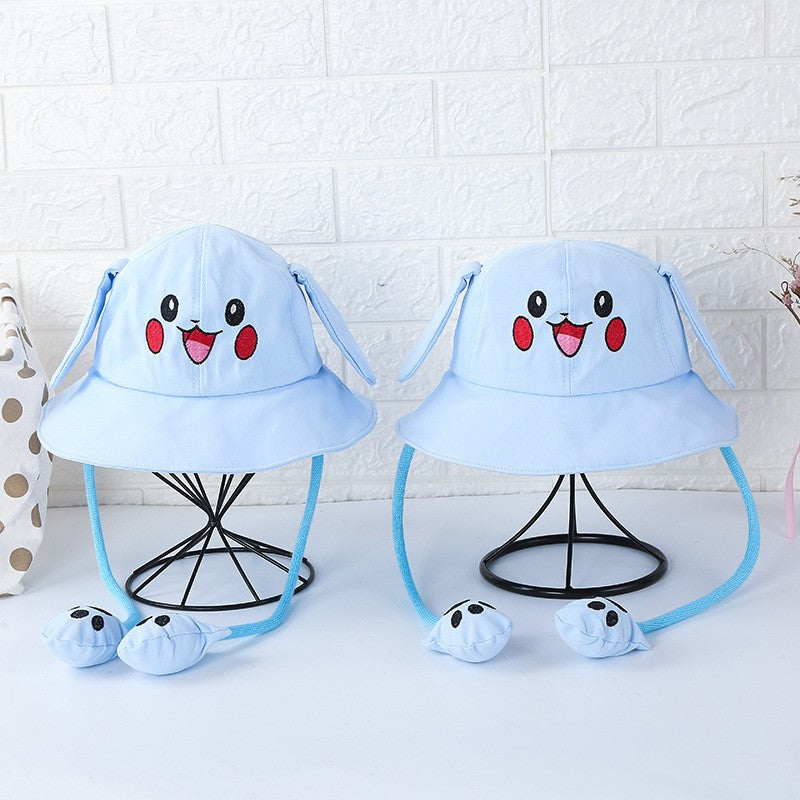 Kids Summer Broad-brimmed Cotton Hats Children Bucket Caps for Beach Holiday Boys Girls Sun Protection Hat Parent-child Outfit