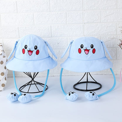 Kids Summer Broad-brimmed Cotton Hats Children Bucket Caps for Beach Holiday Boys Girls Sun Protection Hat Parent-child Outfit