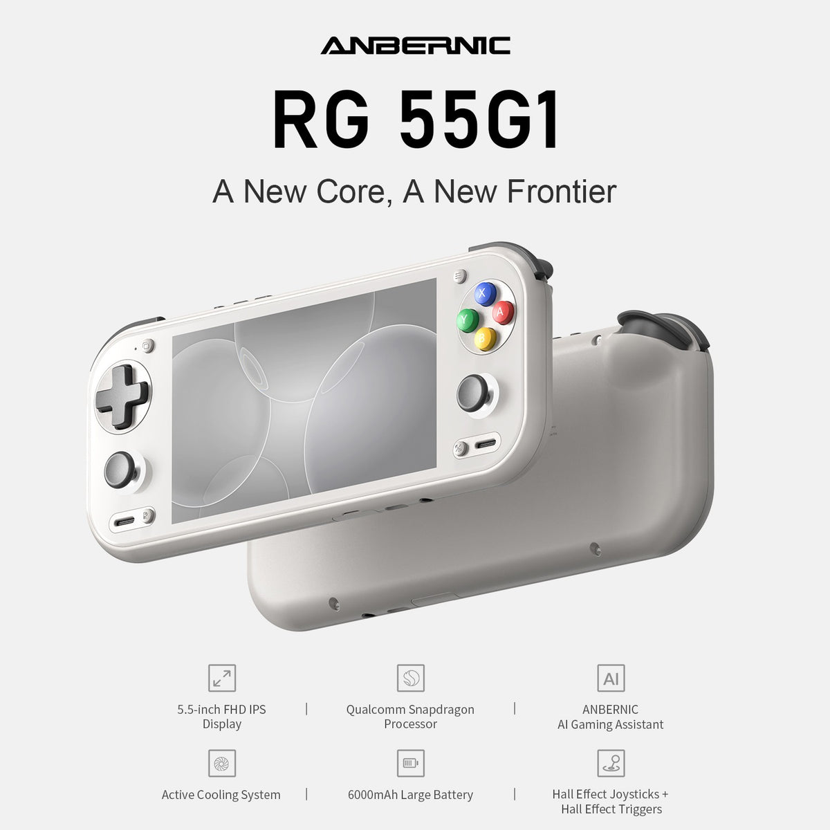 Anbernic RG 55G1 Retro Handheld Game Console Android 14 RG55G1 With 5.5 Inch Touch IPS Screen 3D Hall joystick RGB Lighting