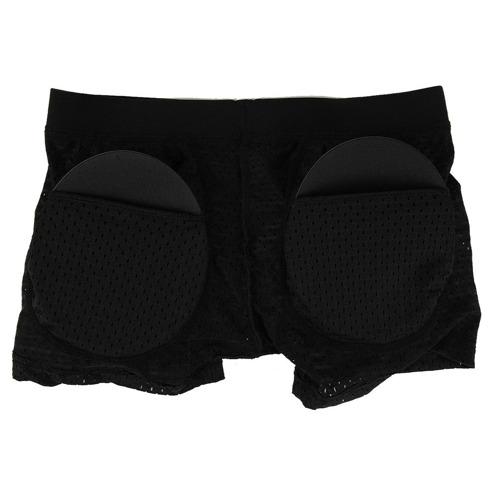 Men Hip Lift Body Shaper Sponge Fake Butt Padded Boxer Briefs Hollow out Breathable Slimming Underwear Body Shaping Enhancement