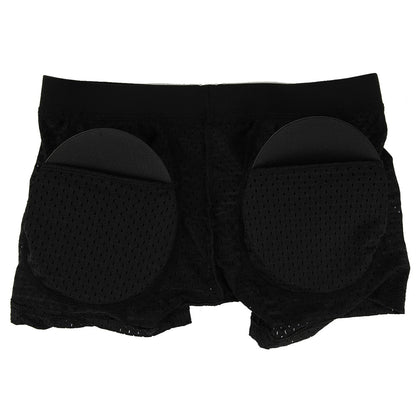 Men Hip Lift Body Shaper Sponge Fake Butt Padded Boxer Briefs Hollow out Breathable Slimming Underwear Body Shaping Enhancement