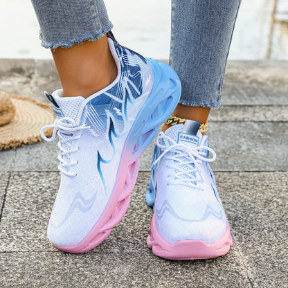 Tênis Casual Feminino Esportivo Respirável Leve Antiderrapante Plano Calçados para Caminhada Corrida ao Ar Livre Tênis Vulcanizado Feminino
