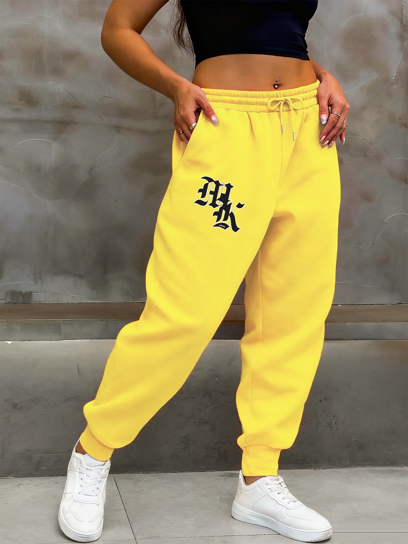 Letter Mk Young Printed Trousers Womens Autumn Fashion Sweatpants Pocket Hip Hop Fleece Sportpants Casual Multicolor Pants