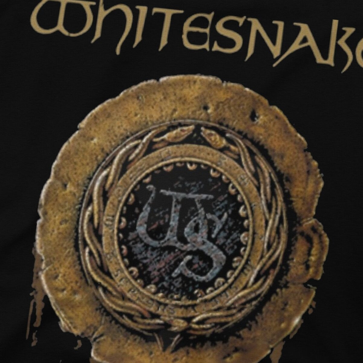 Whitesnake Creative TShirt for Men The Old Logo Round Neck Basic T Shirt Distinctive Birthday Gifts OutdoorWear