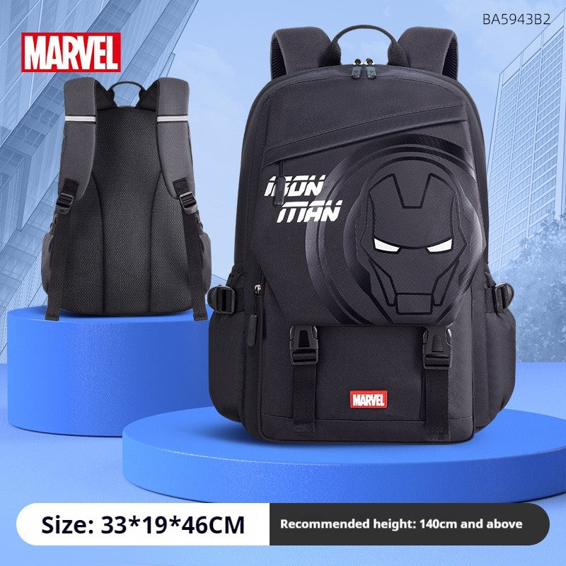 Disney MARVEL Homem-Aranha Mochila Escolar de Fibra de Poliéster Ultraleve Respirável Bolsa Infantil