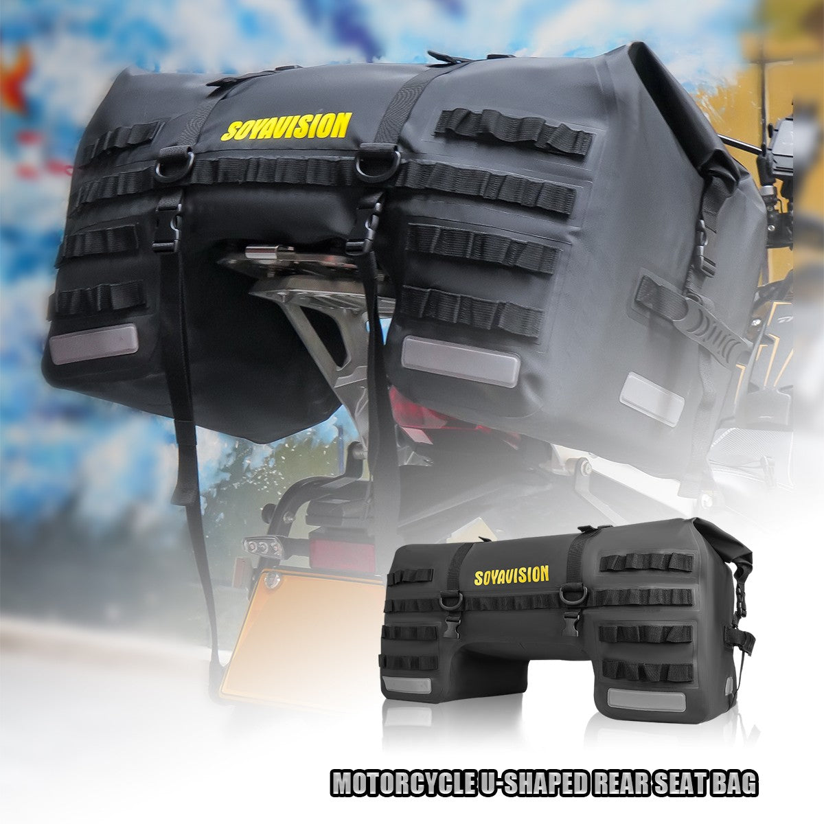 Universal Motorcycle Waterproof Tail Bags Back Seat Bags Cycling Camping Travel Bag Motorbike Scooter Sport Luggage Pack 66L 40L