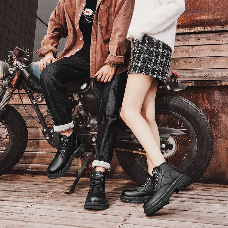 Luxury Brand Men's Lace-Up Shoes Winter Classic Mens High Top Boots Man Korean Version Casual Shoes Male Leather Fashion Boots