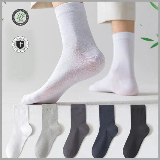 10 Pair Men's Bamboo Socks Anti-bacterial And Anti-odour Soft Business Socks Wearable And Breathable Casual Socks For Men