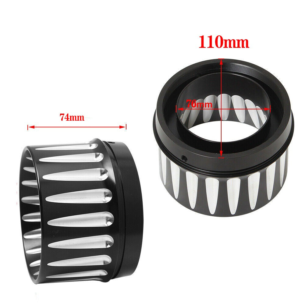 Motorcycle Pair Billet Aluminum Slip On 4.4" Exhaust Mufflers Tips End Caps For Harley CVO Touring Electra Glide 1995-2021